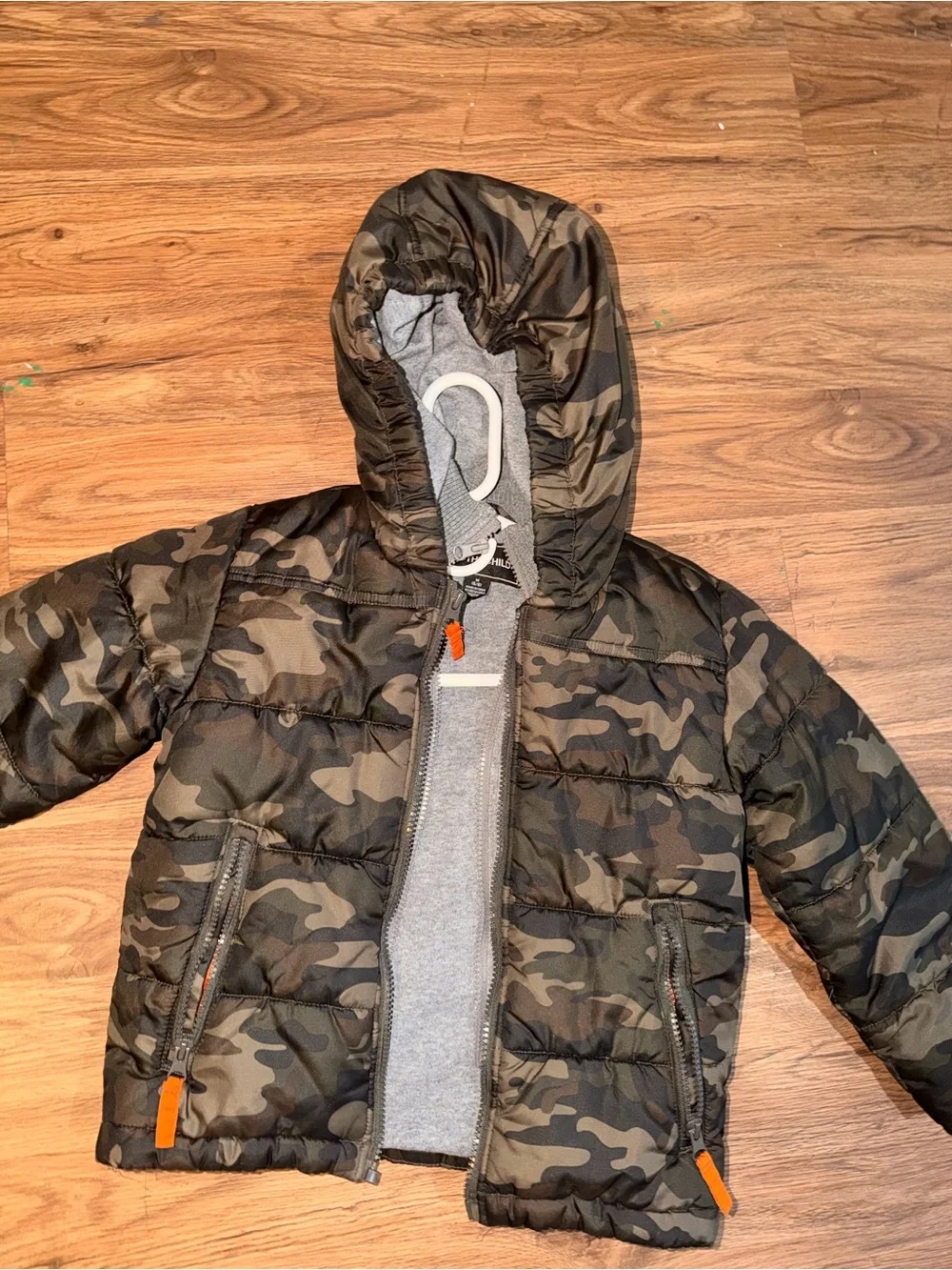 Rothschild Kids Camo Puffer Jacket with Hood - Green & Brown